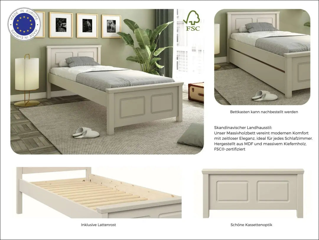 Miegamojo lova (90x200cm) GI950 - €160 Save 50% 100-200, __label:Pristatymas 1-2 d.d., color-smelio, lovos-miegamojo,