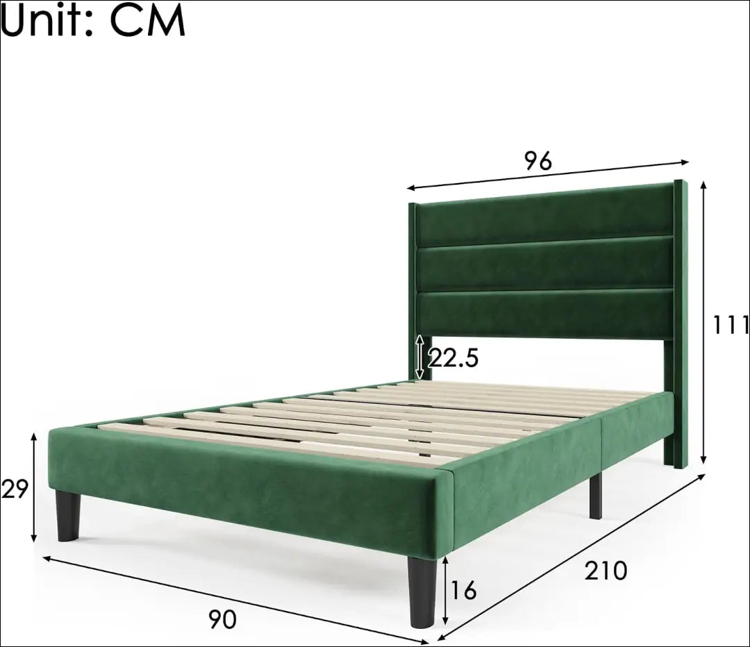 Miegamojo lova (90x200cm) GI951 - €145 Save 50% 100-200, __label:Pristatymas 1-2 d.d., color-zalia, lovos-miegamojo,