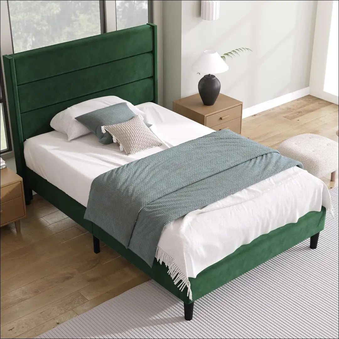 Miegamojo lova (90x200cm) GI951 - €145 Save 50% 100-200, __label:Pristatymas 1-2 d.d., color-zalia, lovos-miegamojo,