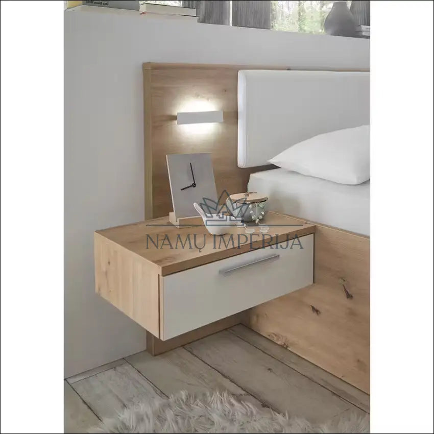 Miergamojo lova su naktiniais staliukais GI580 - €383 Save 50% __label:Pristatymas 1-2 d.d., color-balta, color-ruda,