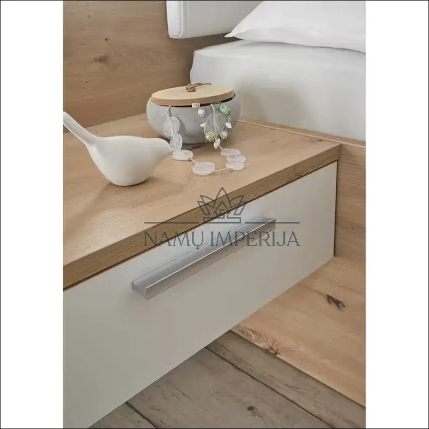 Miergamojo lova su naktiniais staliukais GI580 - €383 Save 50% __label:Pristatymas 1-2 d.d., color-balta, color-ruda,