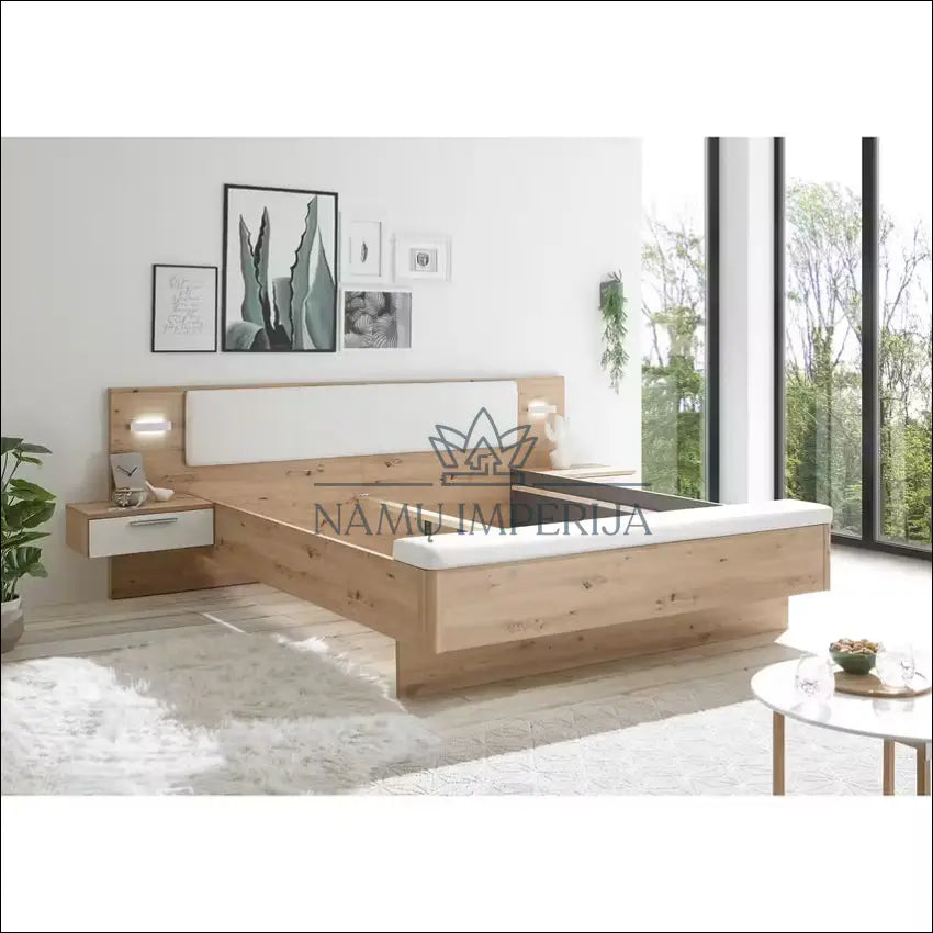 Miergamojo lova su naktiniais staliukais GI580 - €383 Save 50% __label:Pristatymas 1-2 d.d., color-balta, color-ruda,