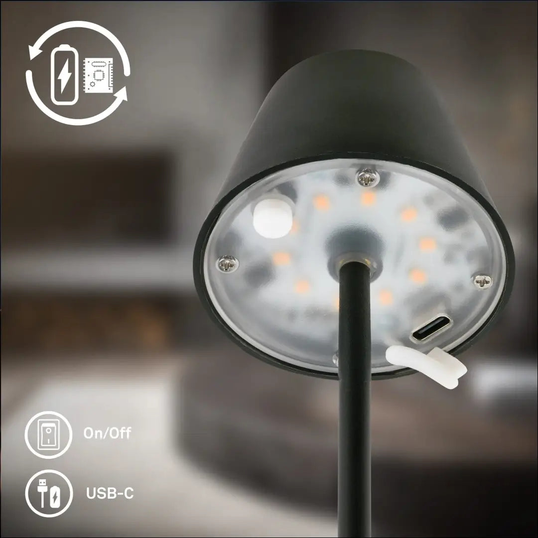 Mini LED stalinis šviestuvas DI12496 - €15 Save 50% __label:Pristatymas 1-2 d.d., color-juoda, interjeras, lauko