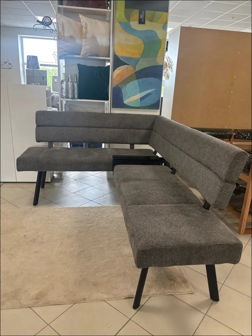 Minkštas kampinis suolas VI1421 - €220 Save 50% __label:Pristatymas 1-2 d.d., color-pilka, foteliai, kedes-valgomojo,