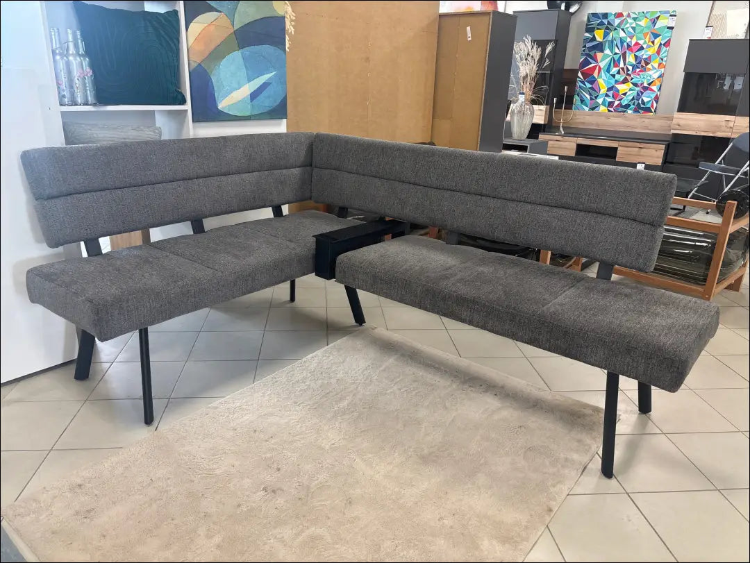 Minkštas kampinis suolas VI1421 - €220 Save 50% __label:Pristatymas 1-2 d.d., color-pilka, foteliai, kedes-valgomojo,