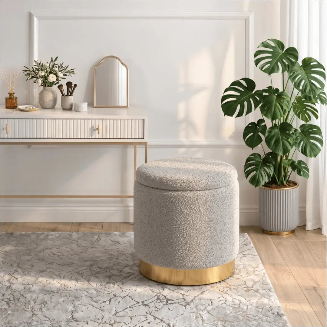 Minkštas Pouff Grey Boucle TE2582 - €42.86 Save 15% __label:Pristatymas 5-14 d.d., Newelite Naujausi produktai | Namų