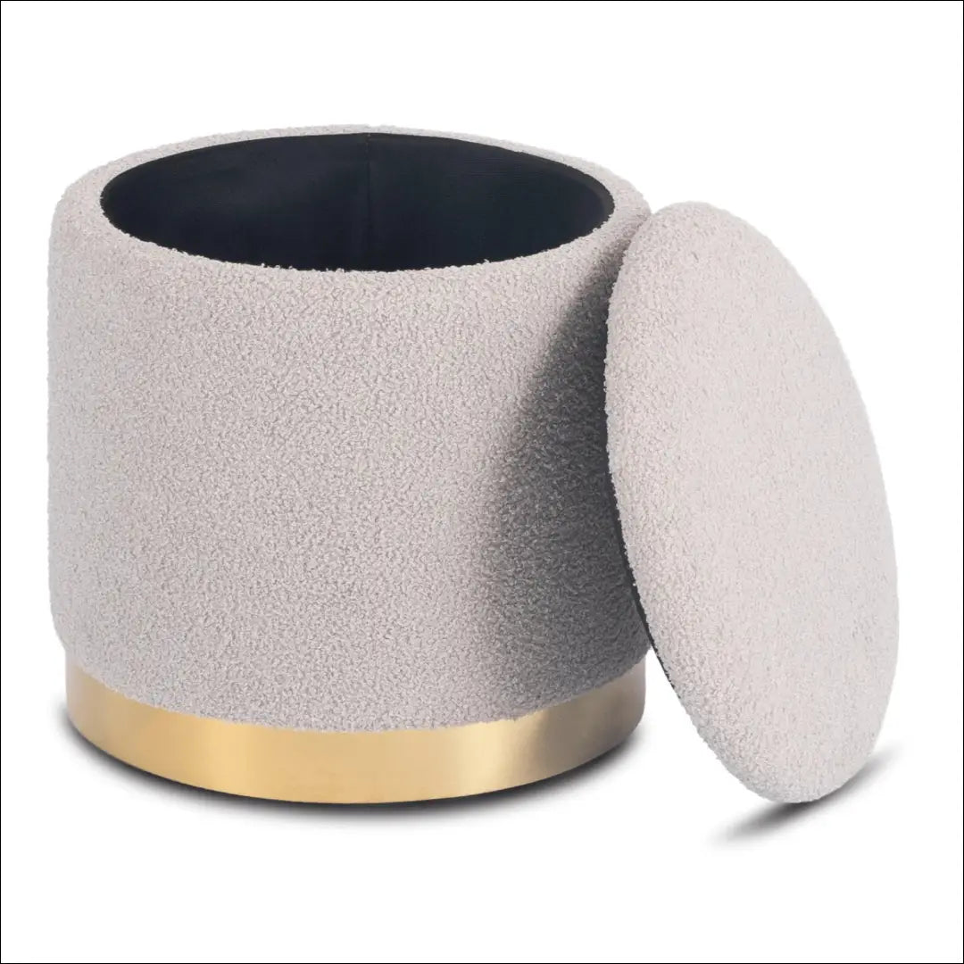 Minkštas Pouff Grey Boucle TE2582 - €42.86 Save 15% __label:Pristatymas 5-14 d.d., Newelite Naujausi produktai | Namų