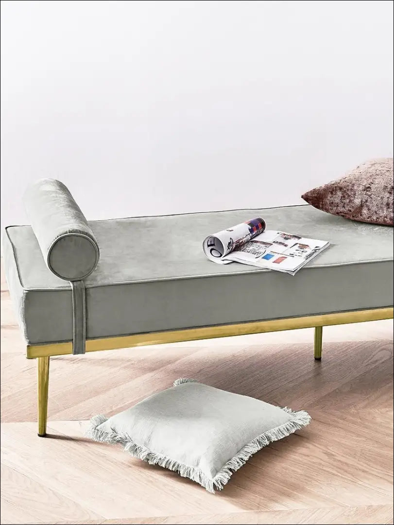 Minkštasuolis MI528 - €234 Save 70% __label:Pristatymas 1-2 d.d., color-auksine, color-pilka, material-aksomas,