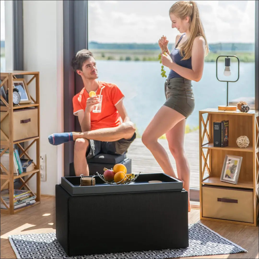 Minkštasuolis su daiktadėže MI830 - €63 Save 50% 50-100, __label:Pristatymas 1-2 d.d., color-juoda, color-ruda,