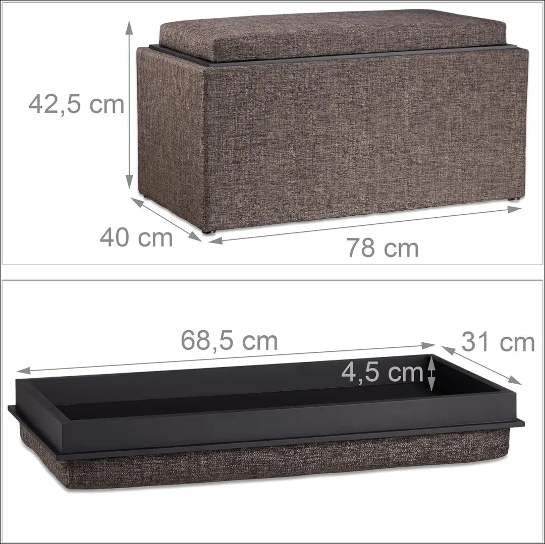 Minkštasuolis su daiktadėže MI830 - €63 Save 50% 50-100, __label:Pristatymas 1-2 d.d., color-juoda, color-ruda,