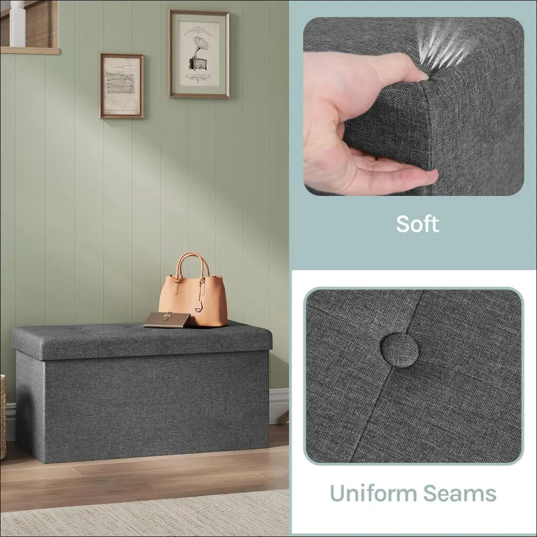 Minkštasuolis su daiktadėže MI836 - €25 Save 50% 25-50, __label:Pristatymas 1-2 d.d., color-pilka, material-gobelenas,