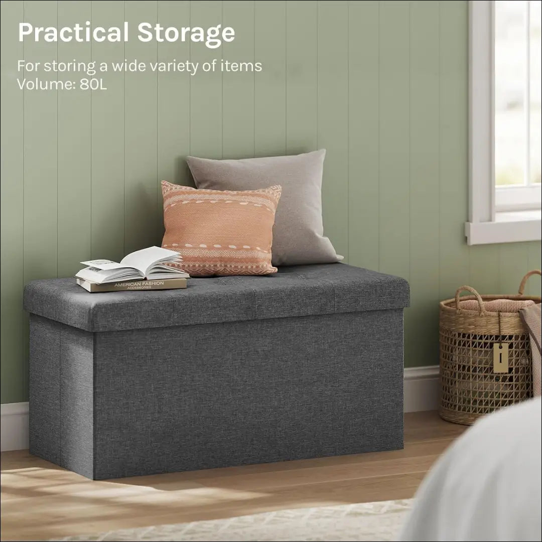 Minkštasuolis su daiktadėže MI836 - €25 Save 50% 25-50, __label:Pristatymas 1-2 d.d., color-pilka, material-gobelenas,