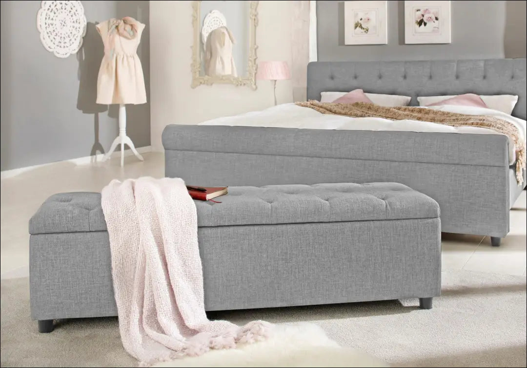 Minkštasuolis su daiktadėže MI870 - €95 Save 50% 50-100, __label:Pristatymas 1-2 d.d., color-pilka, material-gobelenas,