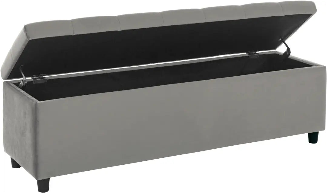 Minkštasuolis su daiktadėže MI990 - €95 Save 50% 50-100, __label:Pristatymas 1-2 d.d., color-pilka, material-aksomas,