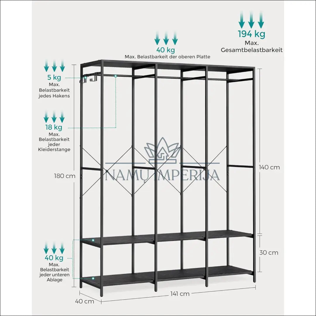 Mobili drabužių spinta SM1364 - €144 Save 30% 100-200, __label:Pristatymas 5-14 d.d., miegamojo, notouch30, song