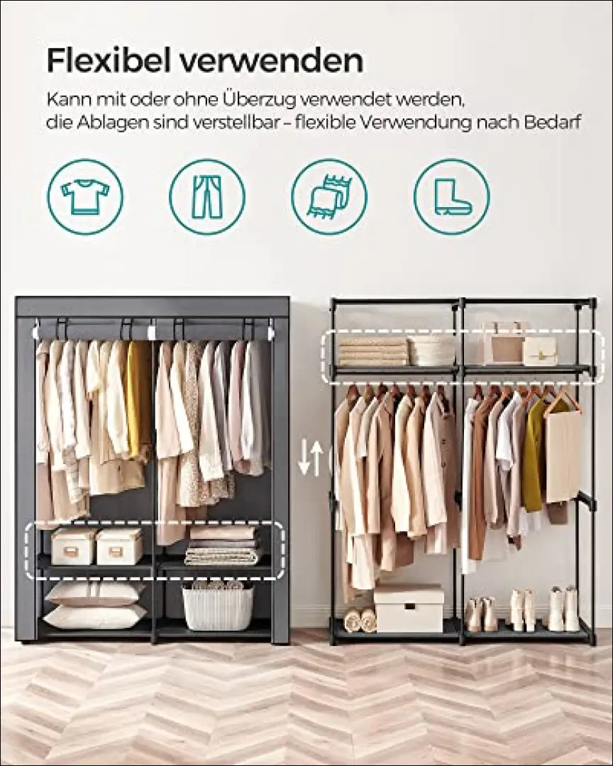 Mobili drabužių spinta SM1378 - €81 Save 40% 50-100, __label:Pristatymas 5-14 d.d., notouch30, song, spalva-pilka