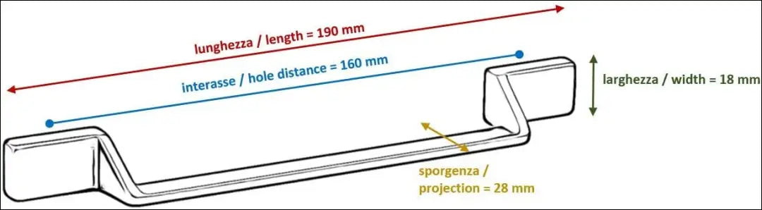Modernių itališkų rankenėlių komplektas 10 vnt DA425 - €39 Save 50% 25-50, __label:Pristatymas 1-2 d.d.,