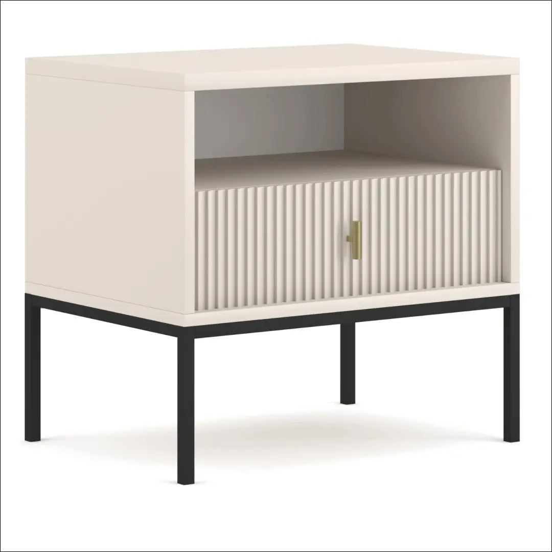 Naktinė spintelė su rievėtu fasadu kašmyro spalvos TE375 - €112 Save 15% 100-200, __label:Pristatymas 5-14 d.d., elite,