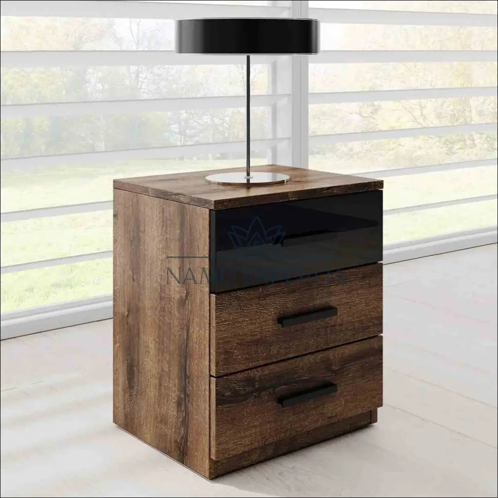 Naktinis staliukas GI496 - €59 Save 50% 50-100, __label:Pristatymas 1-2 d.d., color-juoda, color-ruda, material-mediena