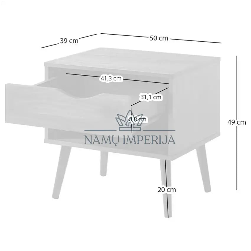 Naktinis staliukas GI554 - €40 Save 55% 25-50, __label:Pristatymas 1-2 d.d., color-ruda, material-mediena, miegamojo