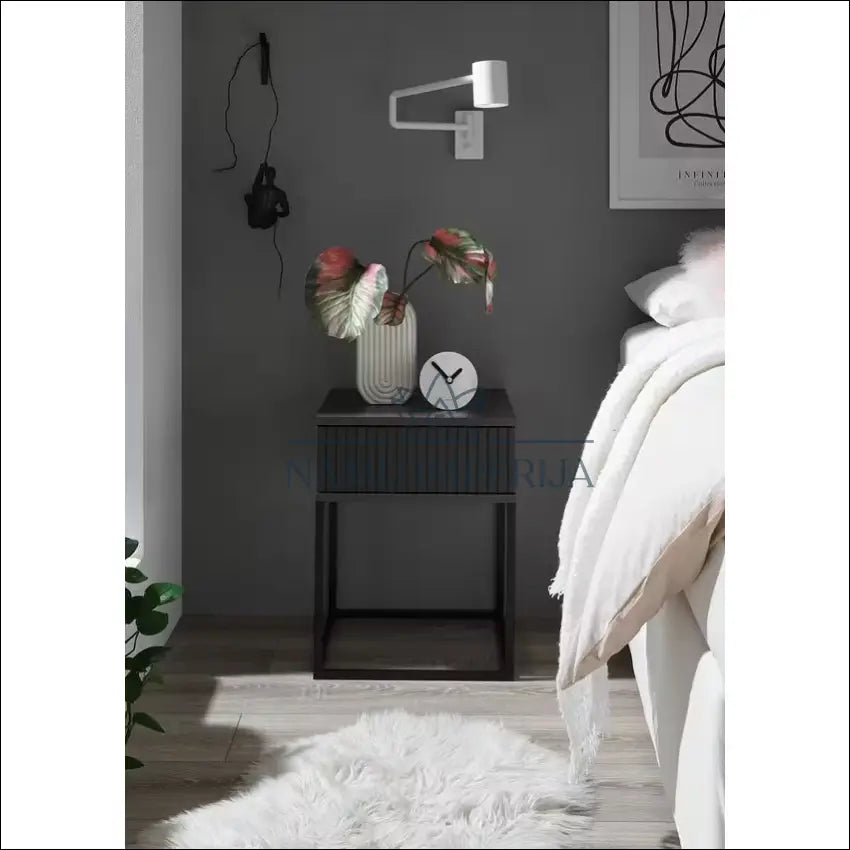 Naktinis staliukas GI563 €30 Save 60% 25 50, __label:Pristatymas 1 2 d.d., color juoda, pilka, material mediena €25