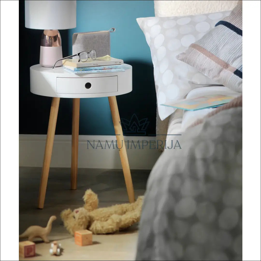 Naktinis staliukas GI598 - €52 Save 50% 50-100, __label:Pristatymas 1-2 d.d., color-balta, color-ruda, material-mdf €50