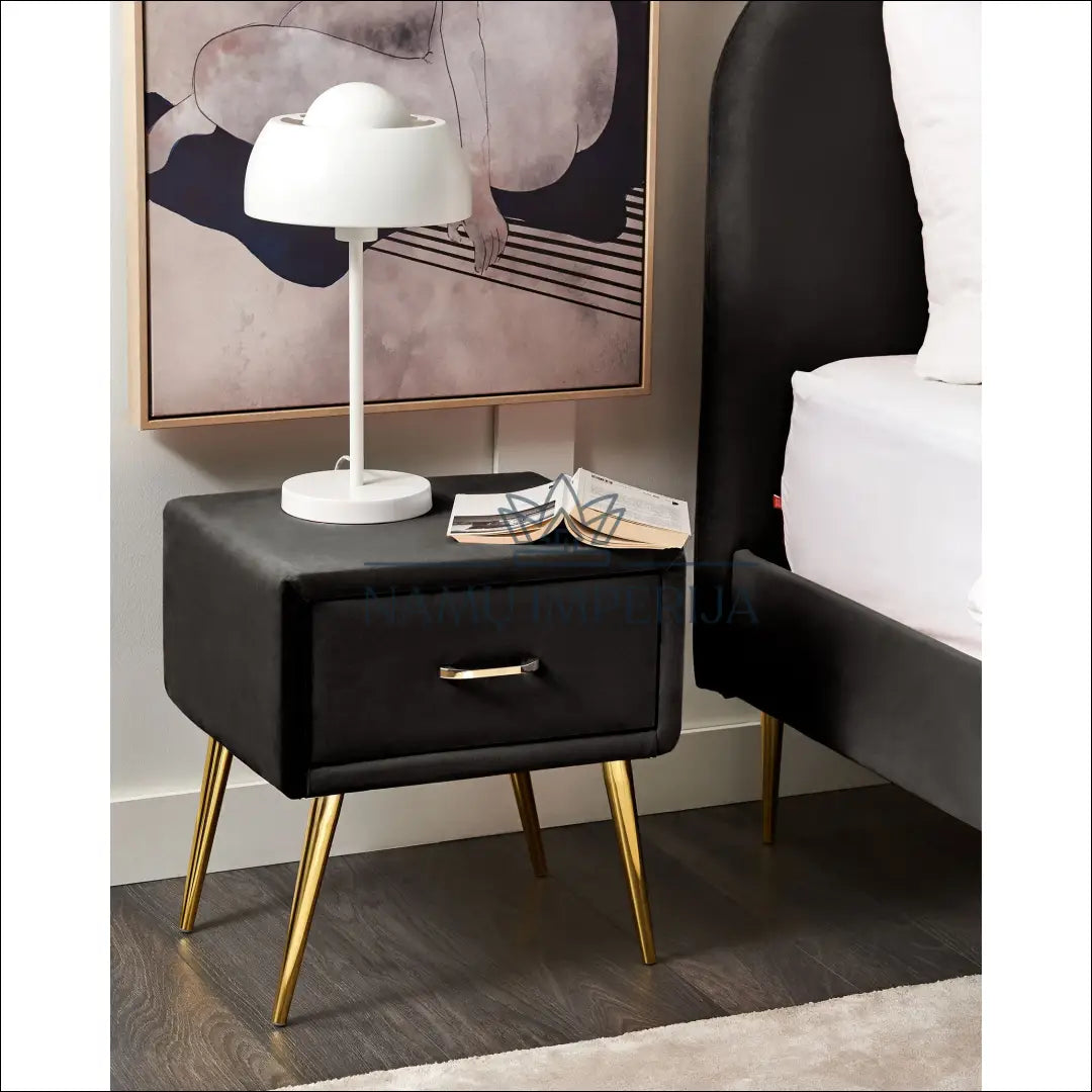 Naktinis staliukas GI601 - €53 Save 50% 50-100, __label:Pristatymas 1-2 d.d., color-juoda, material-aksomas, miegamojo