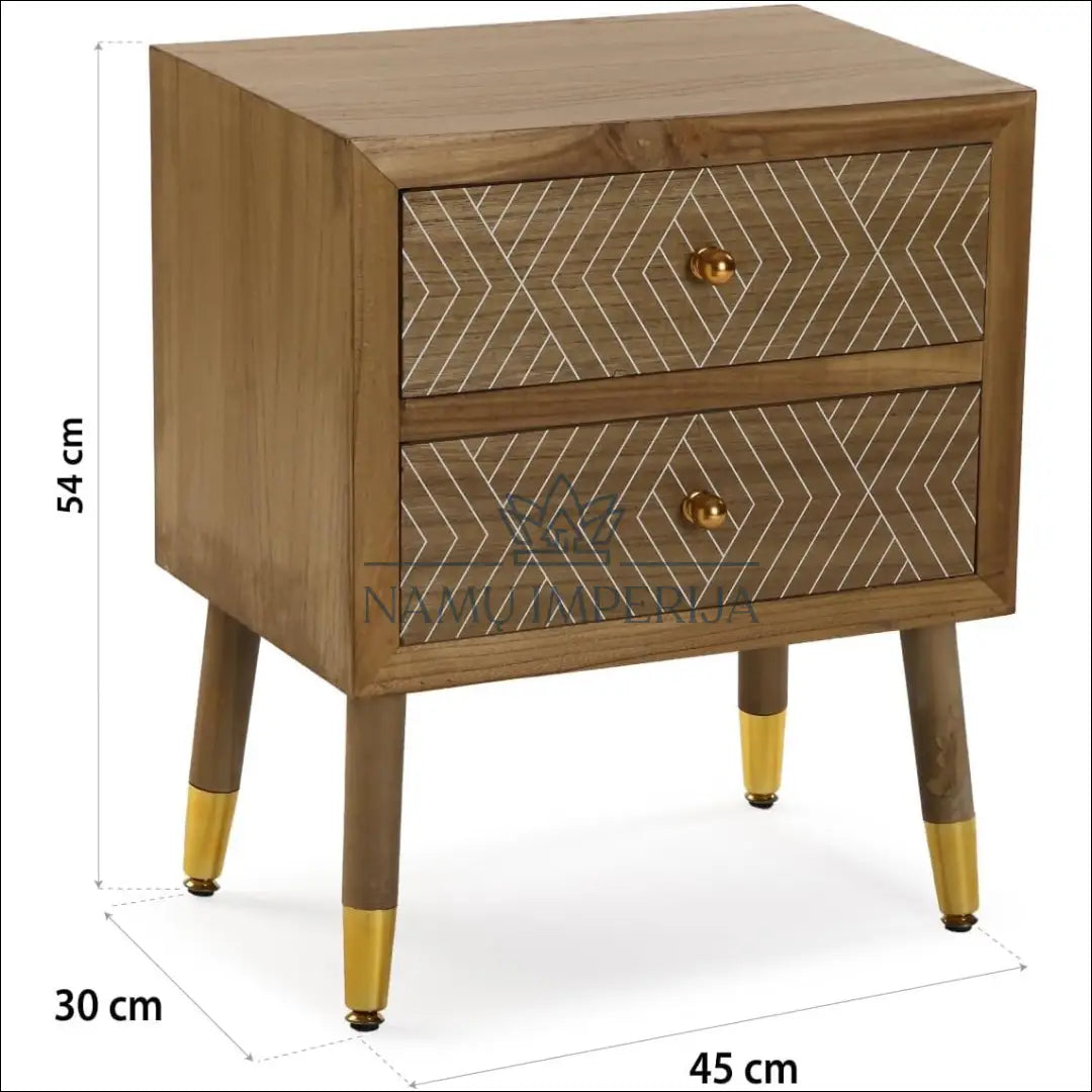 Naktinis staliukas GI613 - €75 Save 50% 50-100, __label:Pristatymas 1-2 d.d., color-auksine, color-ruda, material-mdf