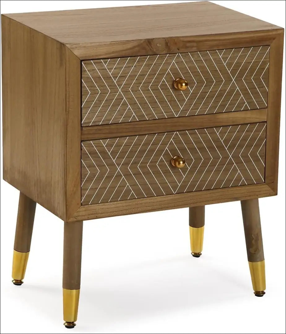 Naktinis staliukas GI613 - €75 Save 50% 50-100, __label:Pristatymas 1-2 d.d., color-auksine, color-ruda, material-mdf
