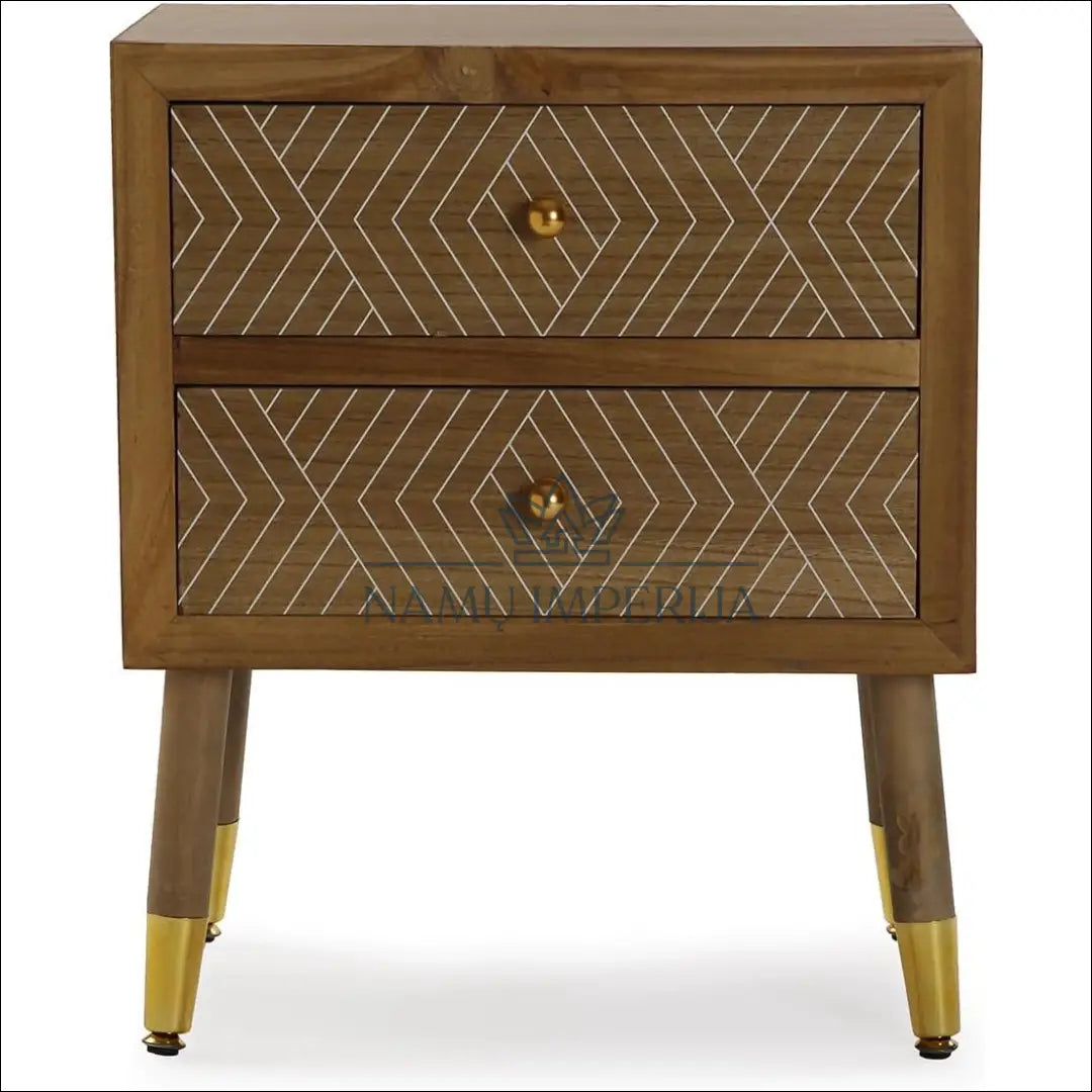 Naktinis staliukas GI613 - €75 Save 50% 50-100, __label:Pristatymas 1-2 d.d., color-auksine, color-ruda, material-mdf