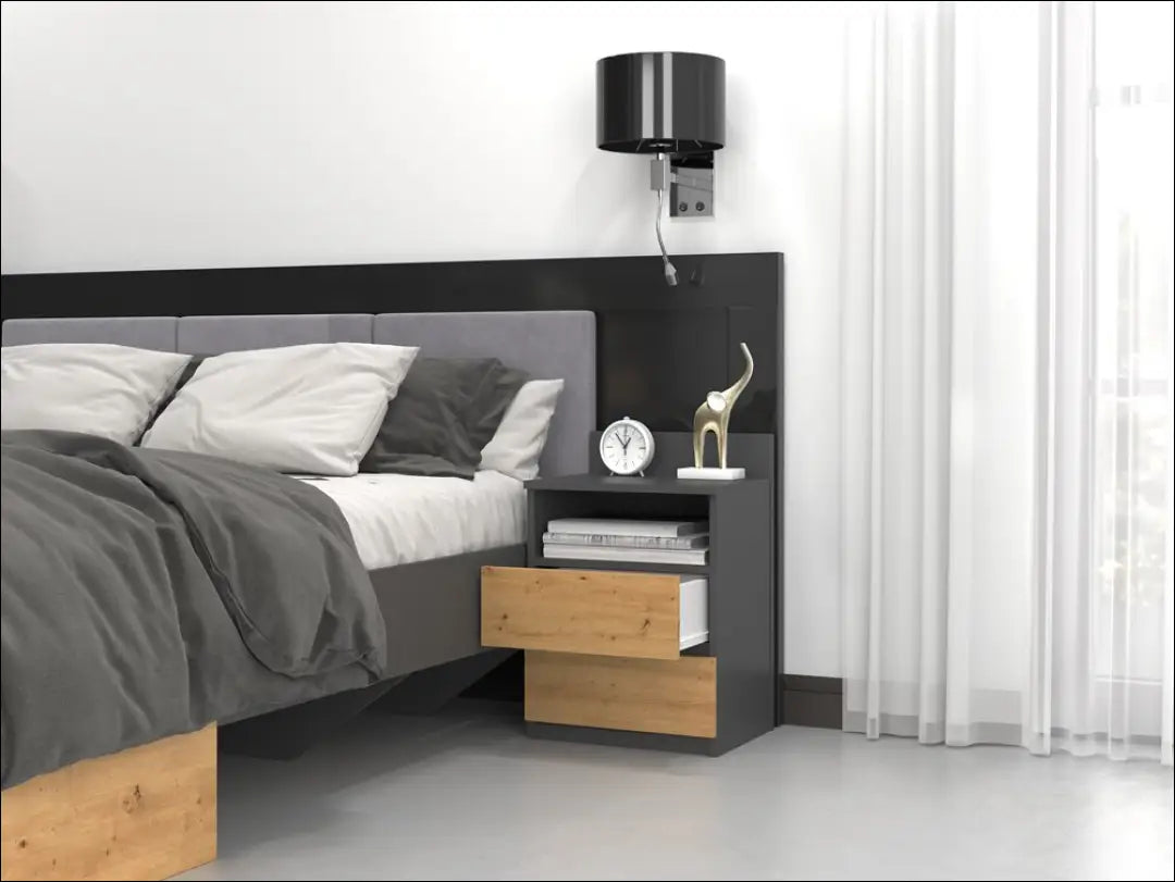 Naktinis staliukas GI620 - €20 Save 60% __label:Pristatymas 1-2 d.d., color-pilka, color-ruda, material-mediena,