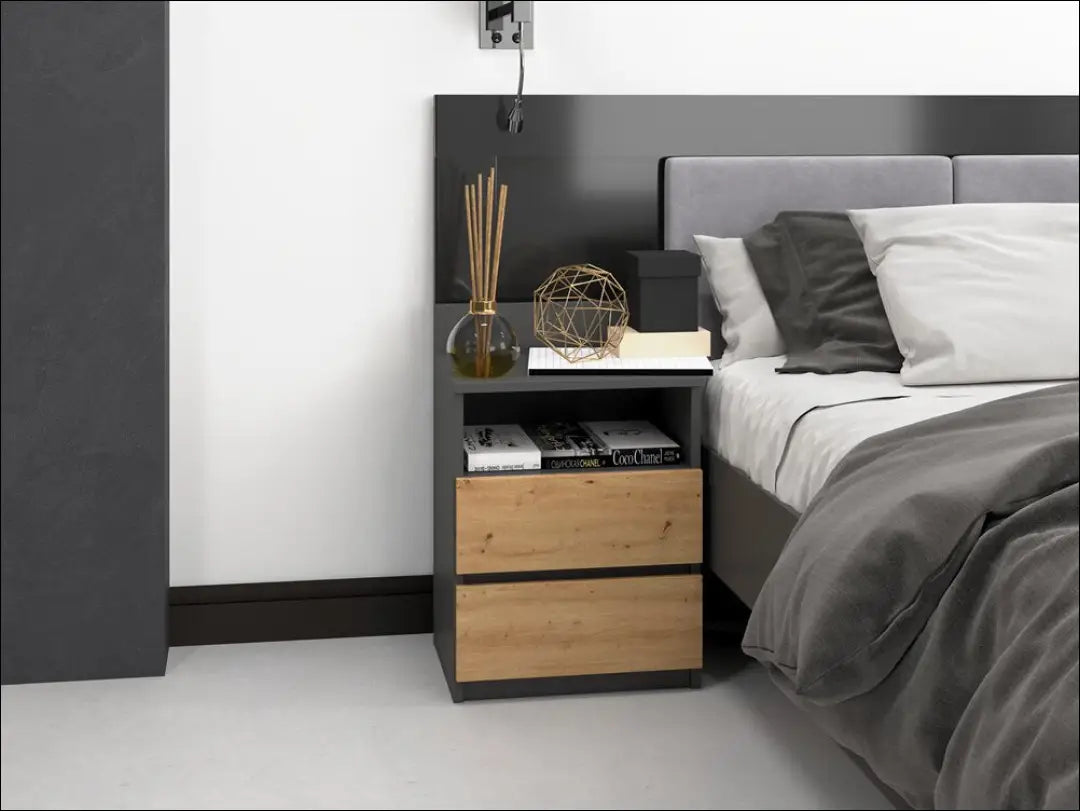 Naktinis staliukas GI620 - €20 Save 60% __label:Pristatymas 1-2 d.d., color-pilka, color-ruda, material-mediena,