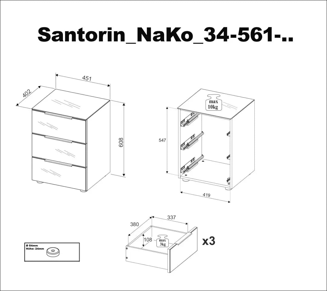 Naktinis staliukas GI697 - €55 Save 65% 50-100, __label:Pristatymas 1-2 d.d., color-kremas, material-mdf,