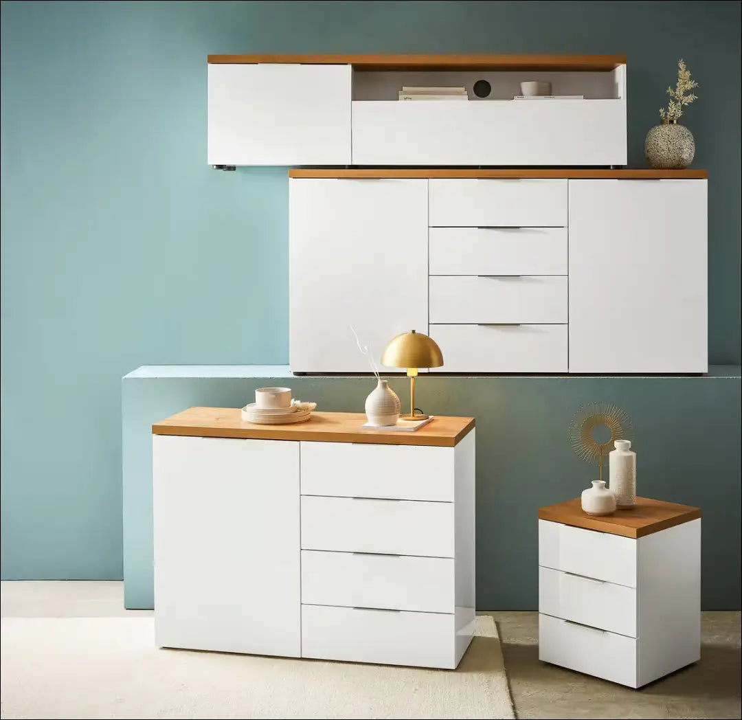 Naktinis staliukas GI779 - €75 Save 50% 50-100, __label:Pristatymas 1-2 d.d., color-balta, color-ruda, material-mediena