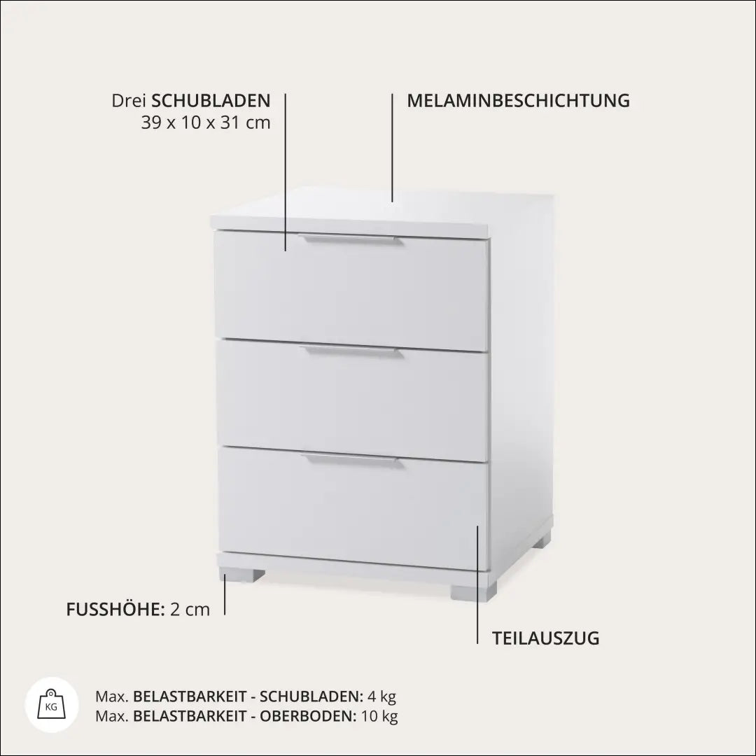 Naktinis staliukas GI830 - €39 Save 50% 25-50, __label:Pristatymas 1-2 d.d., color-balta, material-mediena, miegamojo