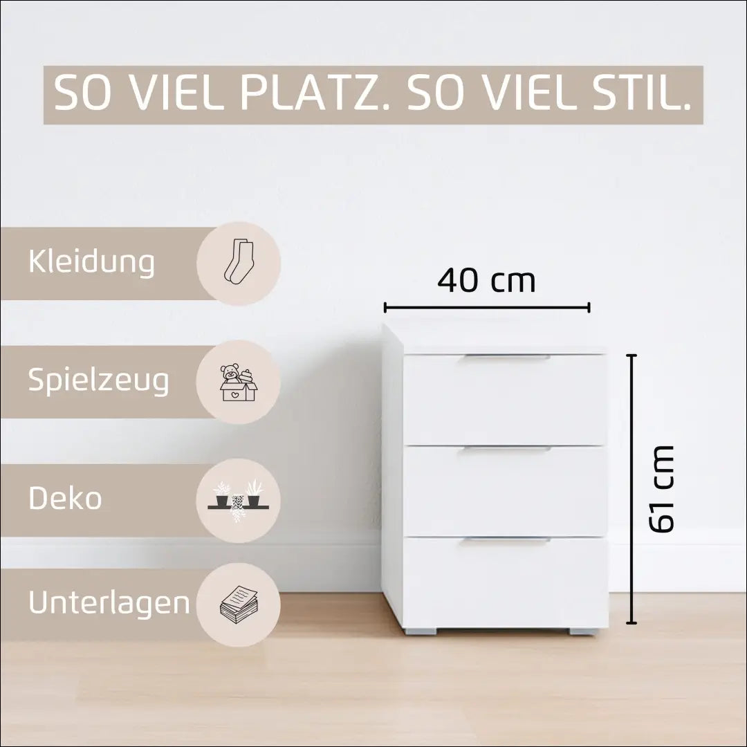 Naktinis staliukas GI863 - €85 Save 50% 50-100, __label:Pristatymas 1-2 d.d., color-balta, color-ruda, material-mediena