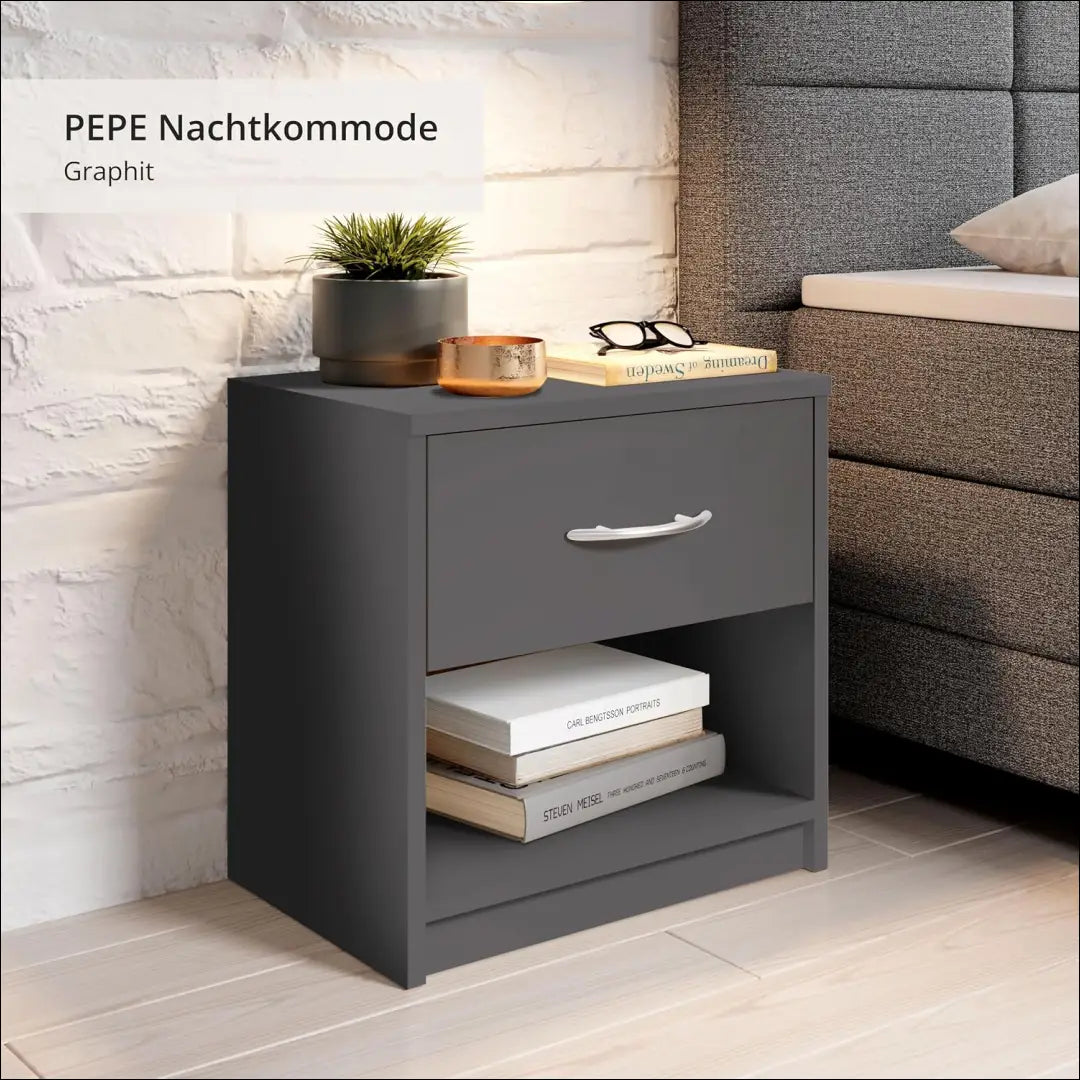 Naktinis staliukas GI964 - €17 Save 50% __label:Pristatymas 1-2 d.d., color-pilka, material-mediena, miegamojo,