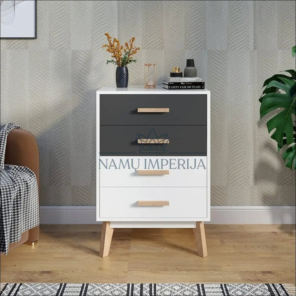 Naktinis staliukas/komoda GI608 - €47 Save 50% 25-50, __label:Pristatymas 1-2 d.d., color-balta, color-pilka, komodos