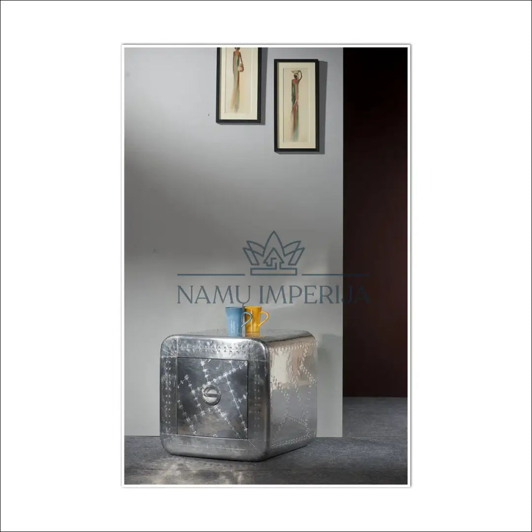 Naktinis staliukas ’Seifas’ GI597 - €149 Save 50% 100-200, __label:Pristatymas 1-2 d.d., color-sidabrine,