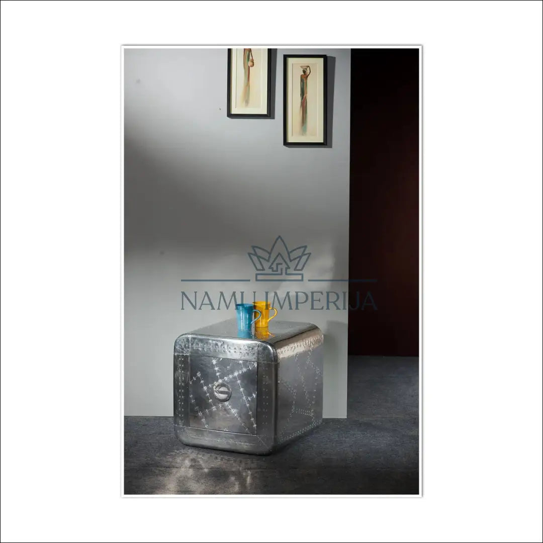 Naktinis staliukas ’Seifas’ GI597 - €149 Save 50% 100-200, __label:Pristatymas 1-2 d.d., color-sidabrine,