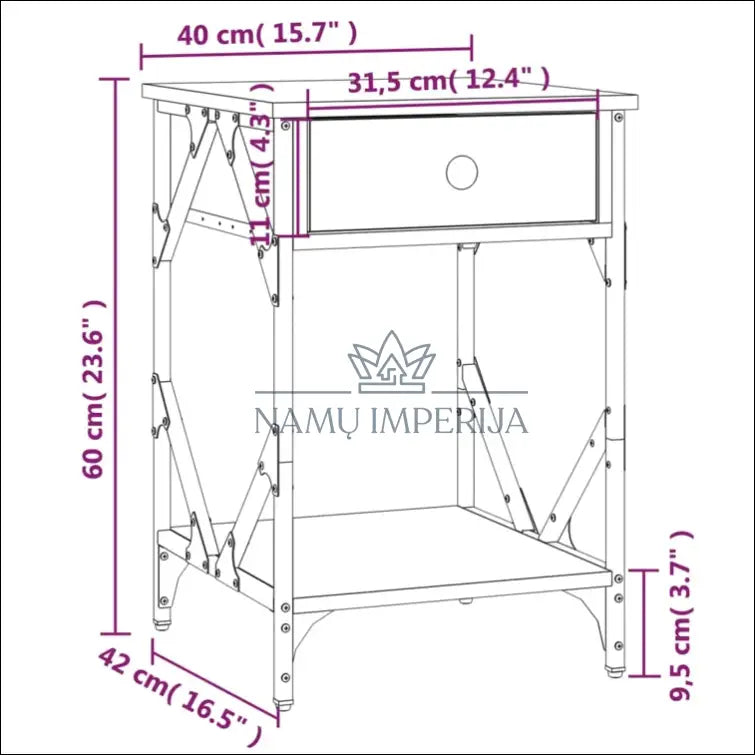 Naktinių staliukų komplektas (2vnt) GI287 - €98 Save 65% 50-100, __label:Pristatymas 1-2 d.d., color-juoda,