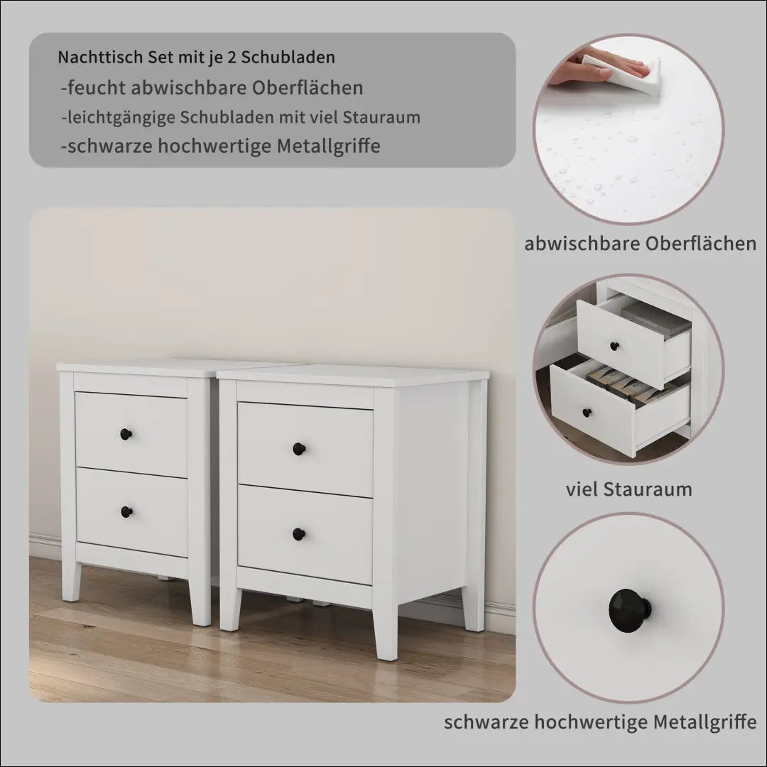 Naktinių staliukų komplektas (2vnt) GI937 - €125 Save 50% 100-200, __label:Pristatymas 1-2 d.d., color-balta,