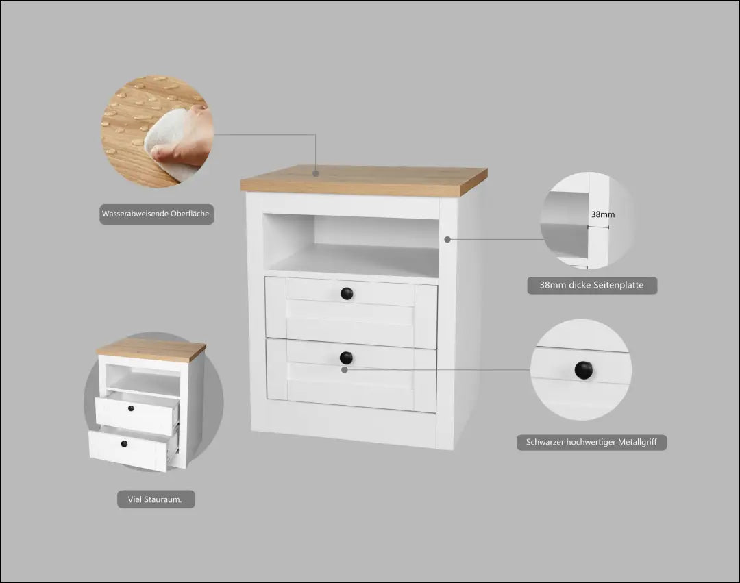 Naktinių staliukų komplektas (2vnt) GI938 - €150 Save 50% 100-200, __label:Pristatymas 1-2 d.d., color-balta,