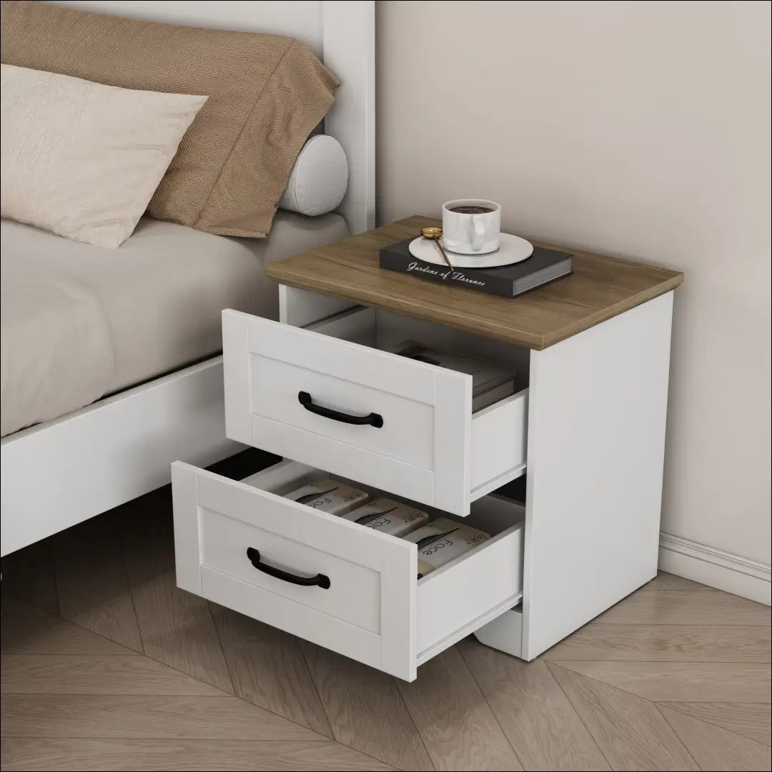 Naktinių staliukų komplektas (2vnt) GI998 - €99 Save 50% 50-100, __label:Pristatymas 1-2 d.d., color-balta, color-ruda,