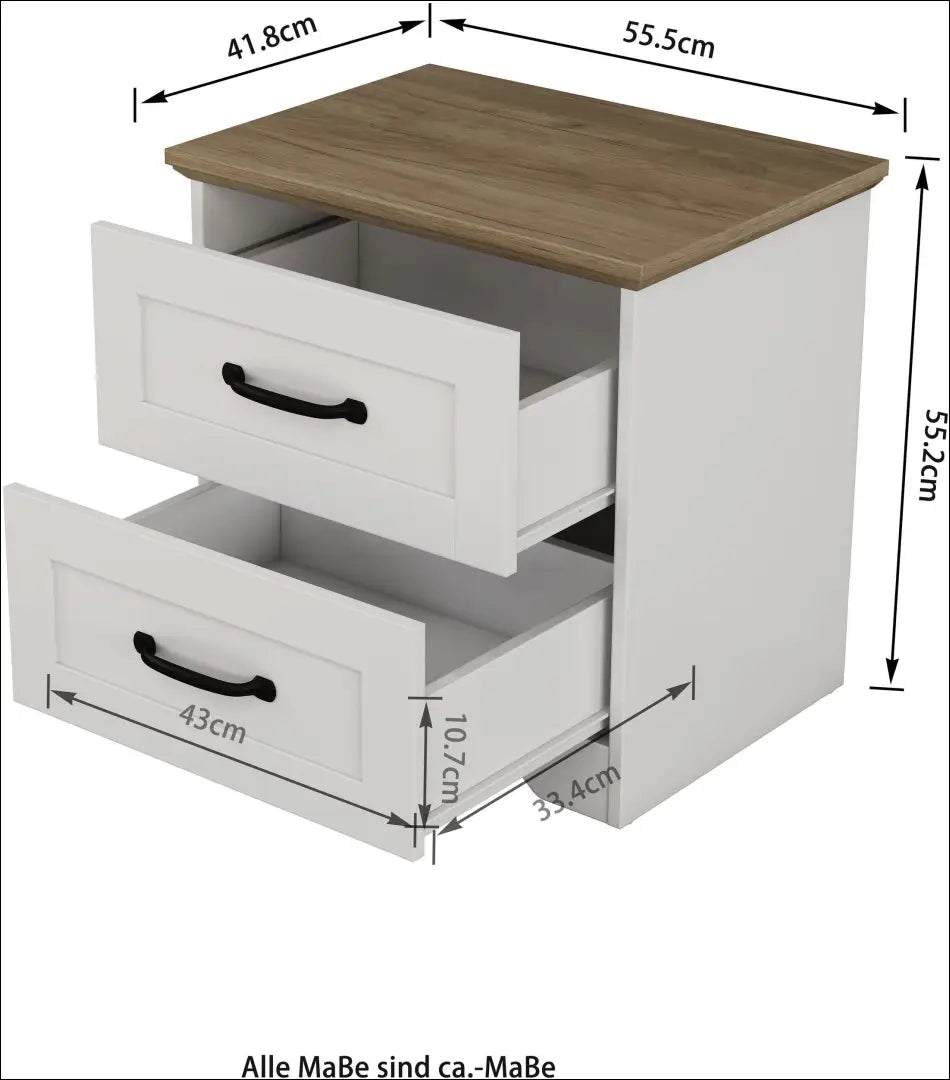 Naktinių staliukų komplektas (2vnt) GI998 - €99 Save 50% 50-100, __label:Pristatymas 1-2 d.d., color-balta, color-ruda,