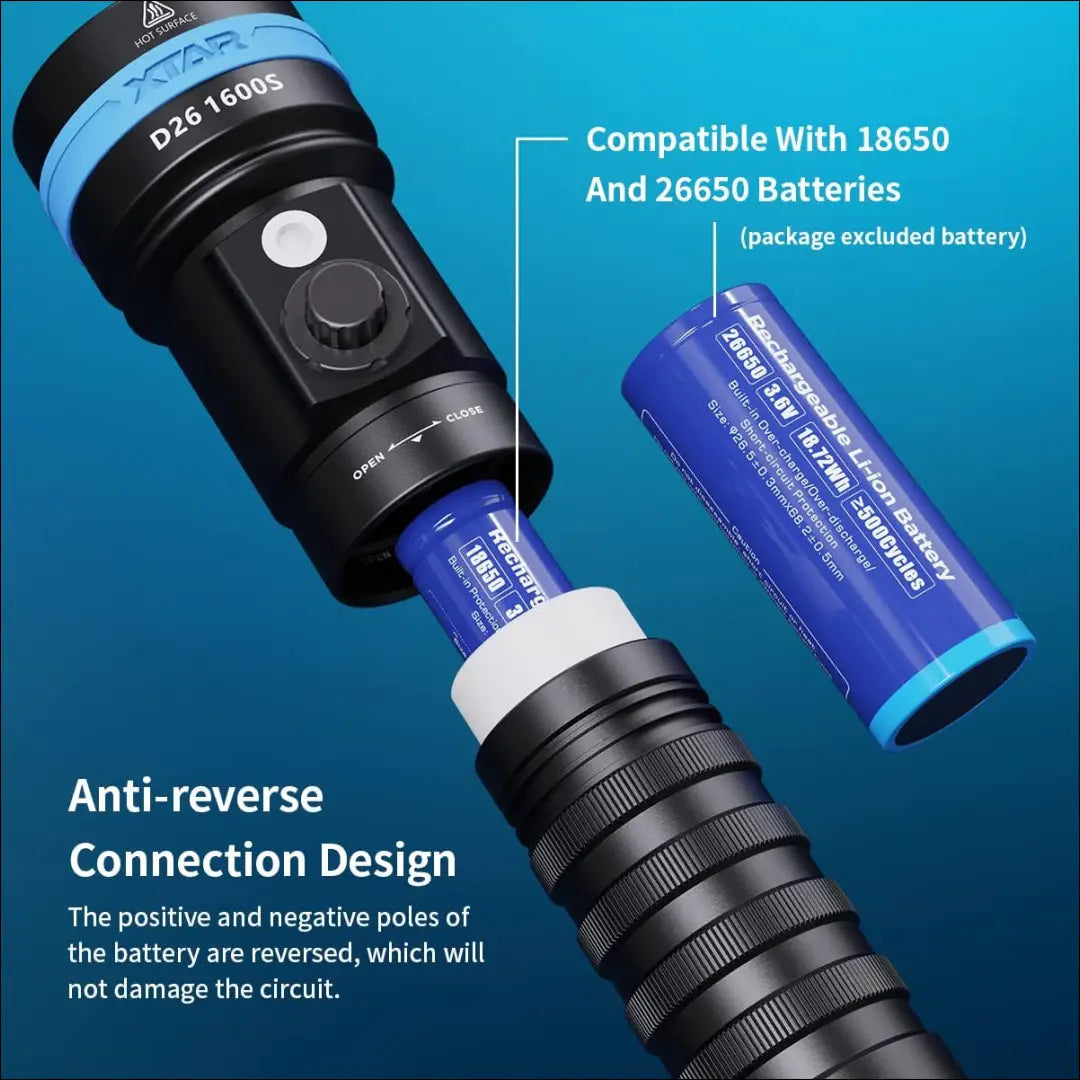 Nardymo žibintuvėlis „XTAR D26 1600S“ SP163 - €43 Save 50% 25-50, __label:Pristatymas 1-2 d.d., laisvalaikis €25 to €50