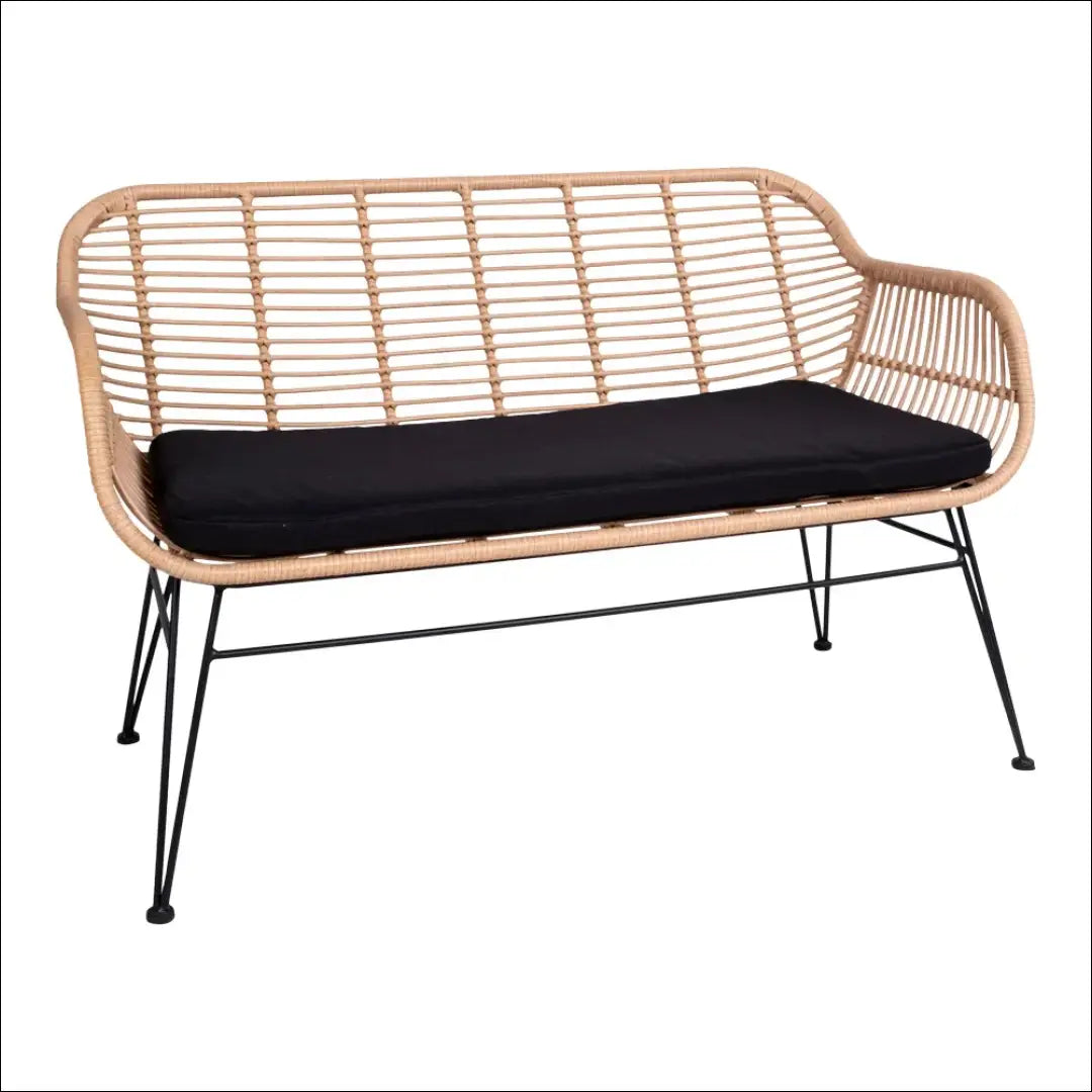 Natūralios spalvos poliratano sofa su pagalvėle ir juodomis kojelėmis RD1067 - €324 Save 15% __label:Pristatymas 5-14