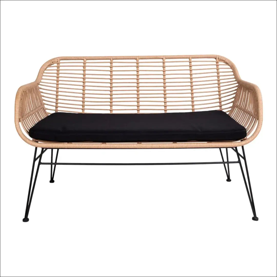 Natūralios spalvos poliratano sofa su pagalvėle ir juodomis kojelėmis RD1067 - €324 Save 15% __label:Pristatymas 5-14