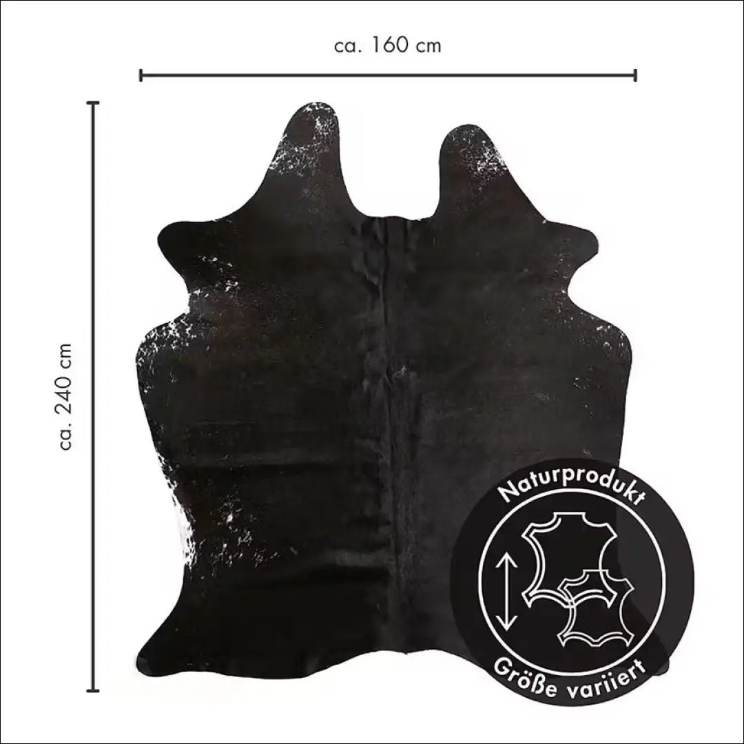 Natūralus karvės odos kilimas RU866 - €100 Save 50% 100-200, __label:Pristatymas 1-2 d.d., color-juoda, kilimai,