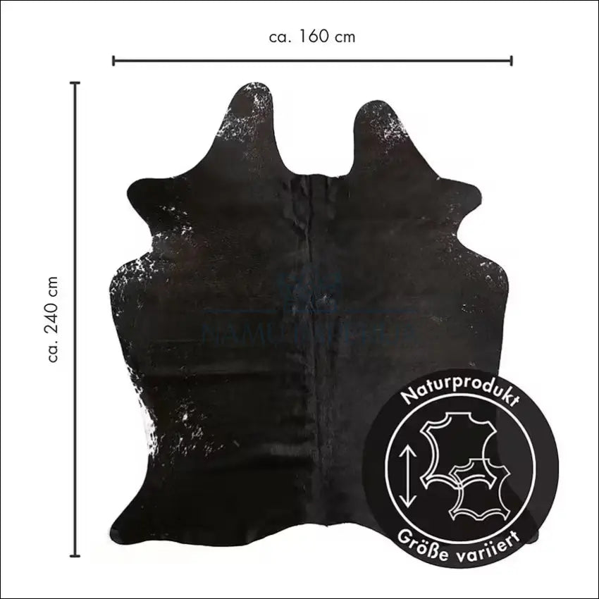 Natūralus karvės odos kilimas RU866 - €100 Save 50% 100-200, __label:Pristatymas 1-2 d.d., color-juoda, kilimai,